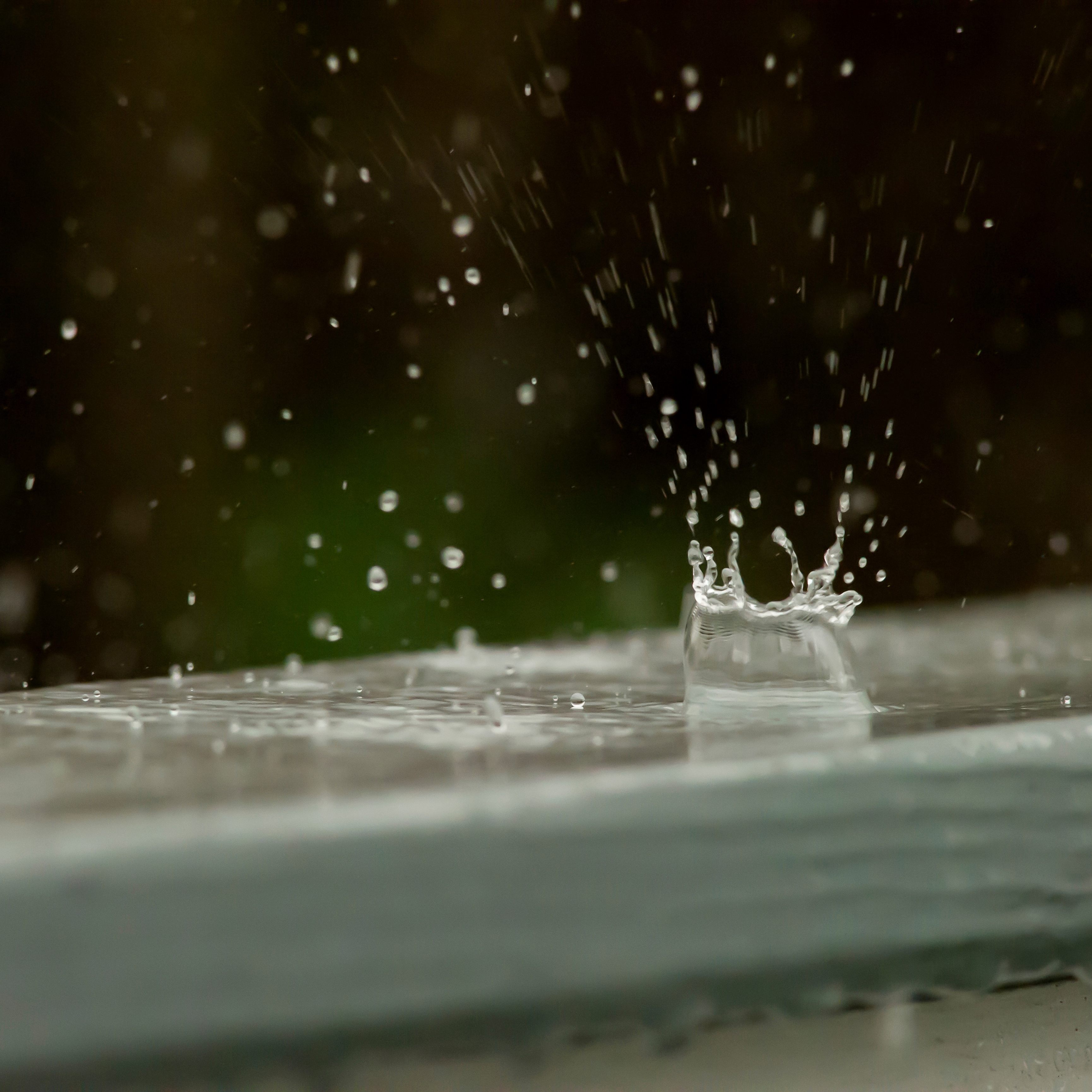 raindrop in water