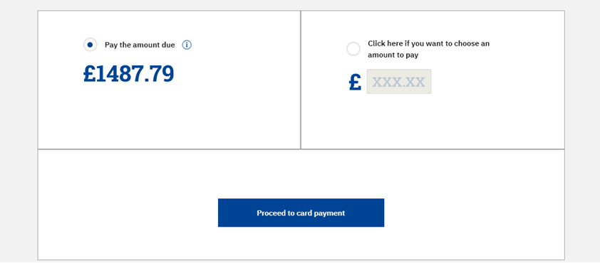 screenshot to show how to make a payment
