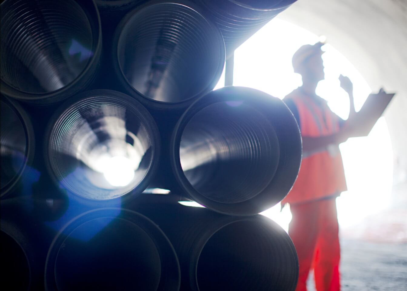Northumbrian Water employee and pipes